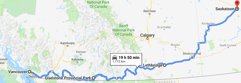 Illustration for article titled Trip to BC route plan